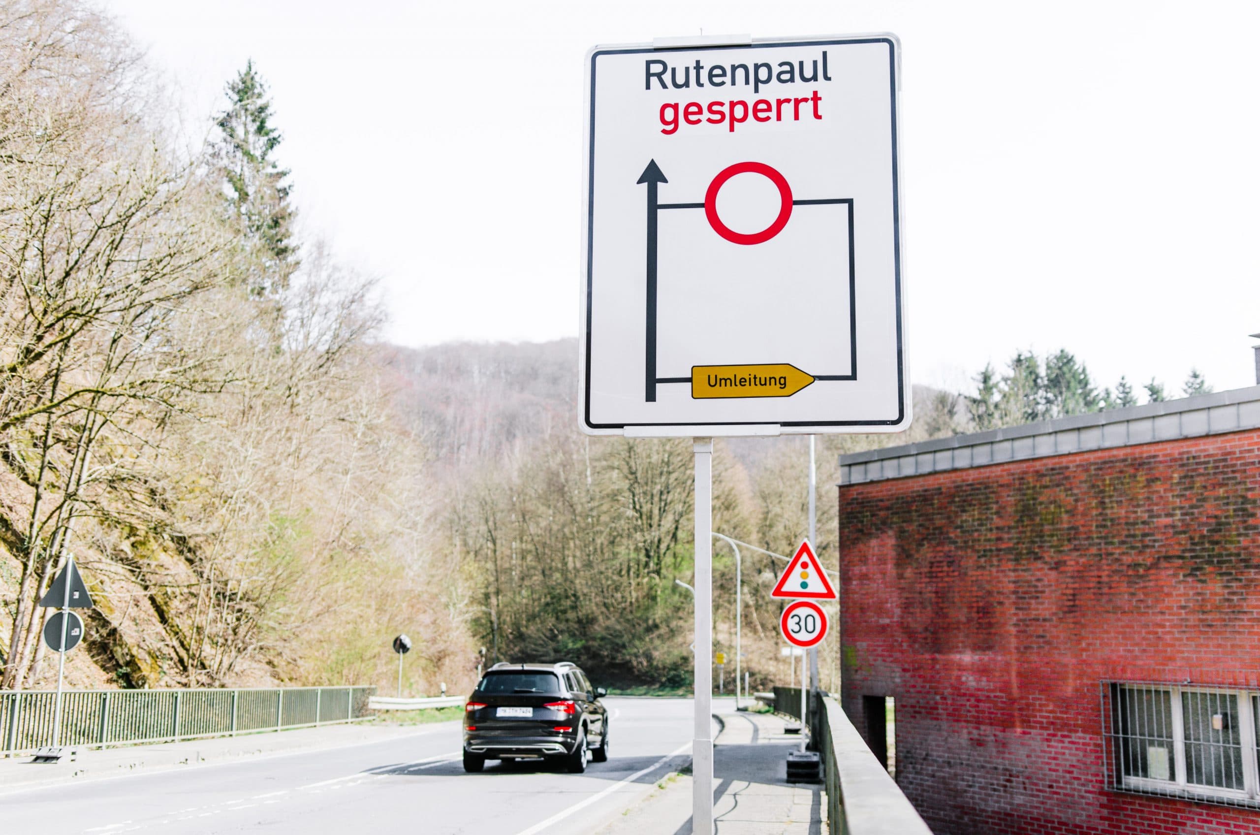 Umleitungsbeschilderung in Werdohl Pungelscheid